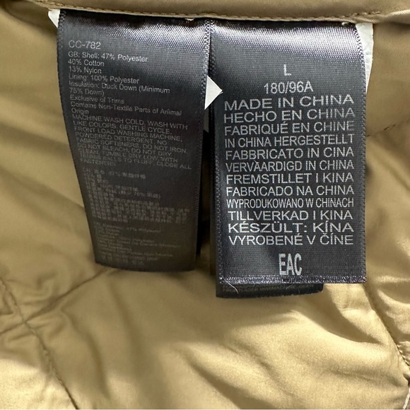 Marmot Men's Beige Tan Quilted Duck Down Burdell Jacket ~ Size L - Picture 9 of 11